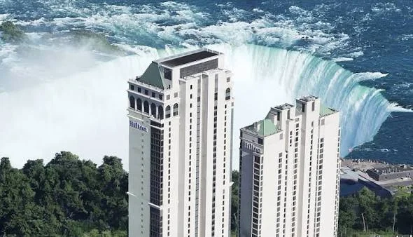 Hilton Niagara Falls Hilton Niagara Falls hotel overlooking the falls