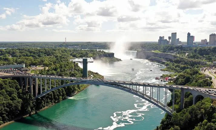 Niagara River border crossing Niagara River at the Canada-US border
