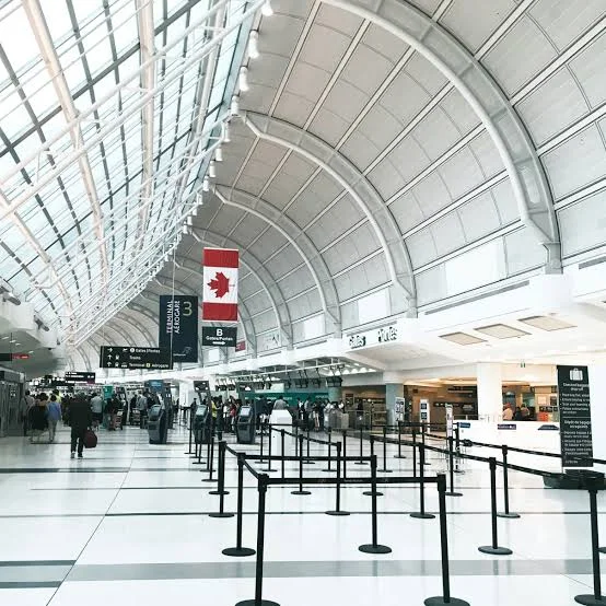 Departures area at Toronto Pearson International Airport